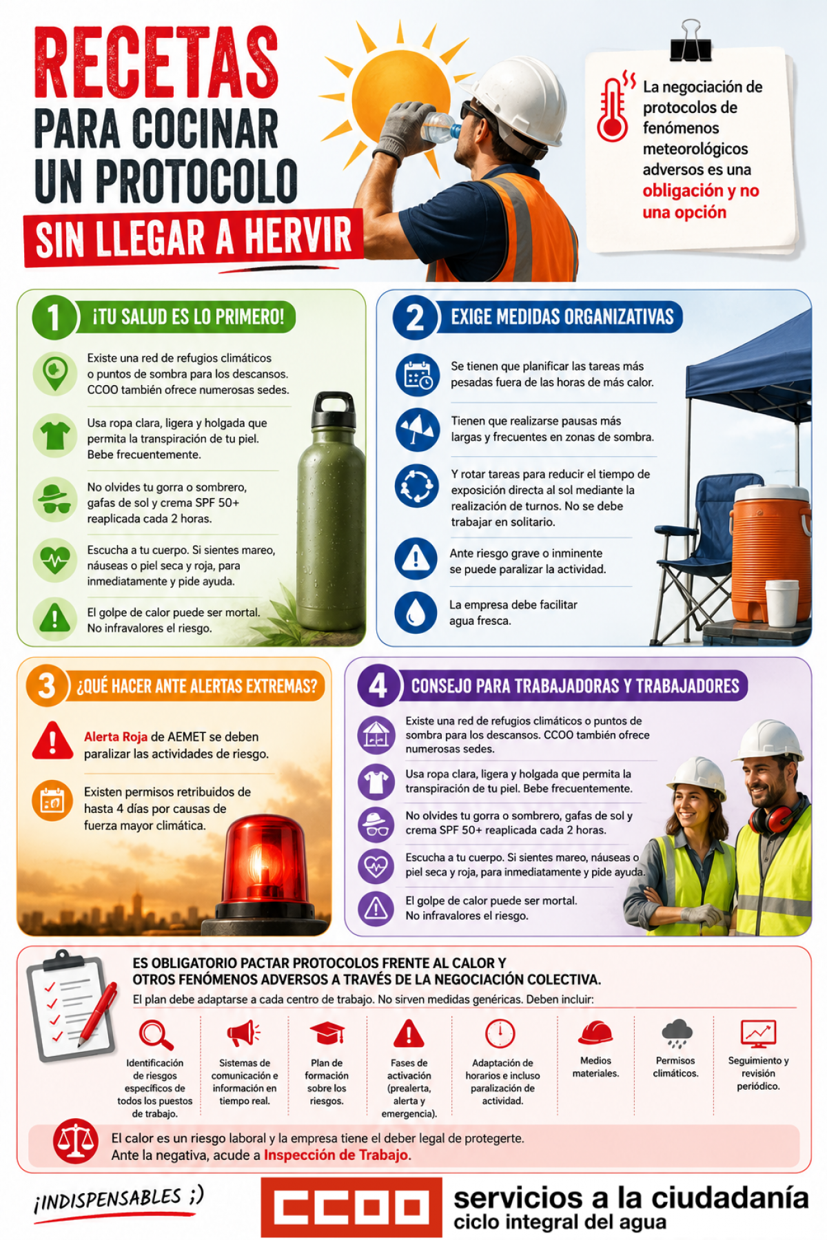 Exigimos un protocolo frente al calor en nuestro centro de trabajo